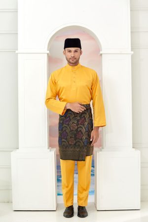 Bilal Baju Melayu Mustard Gold