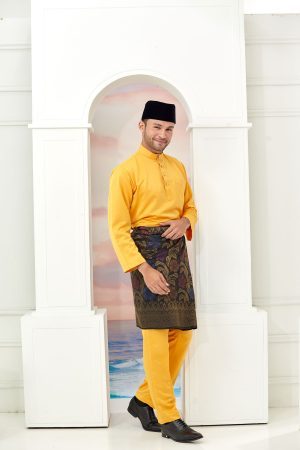 Bilal Baju Melayu Mustard Gold